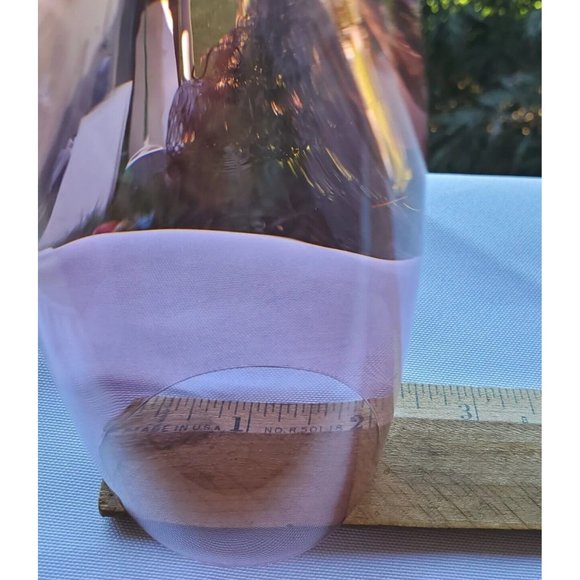 Pier 1 Iridescent Rose Pink Champagne Flutes Set flower stem top - Picture 9 of 9